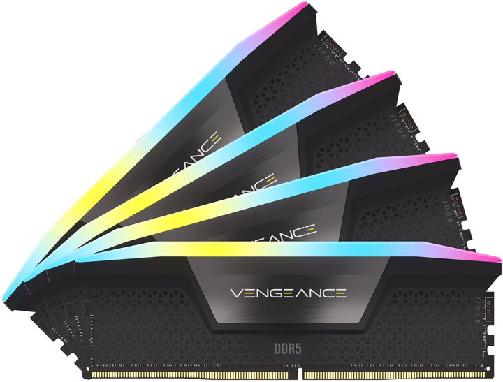 Оперативна пам'ять Corsair DDR5-6600 65536MB PC5-52800 (Kit of 4x16384) Vengeance RGB Black (CMH64GX5M4B6600C32) - зображення 1