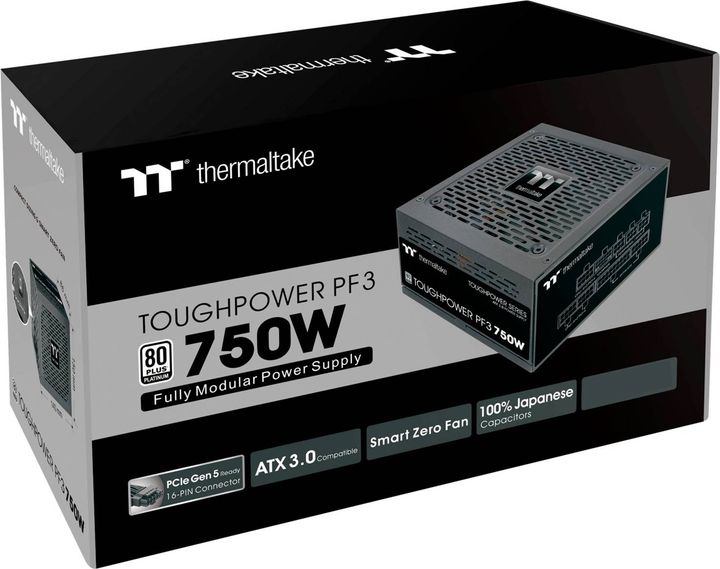 Блок живлення Thermaltake Toughpower PF3 750W 5x PCIe Чорний (4713227536455) - зображення 9