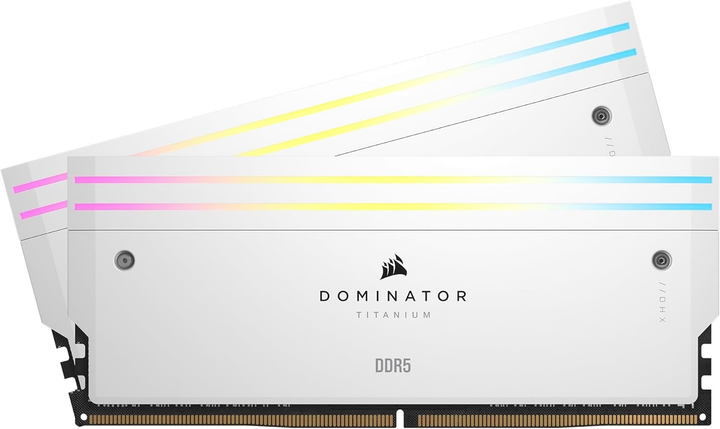 Оперативна пам'ять Corsair DDR5-7200 49152MB PC5-57600 (Kit of 2x24576) Dominator Titanium White (CMP48GX5M2X7200C36W) - зображення 1