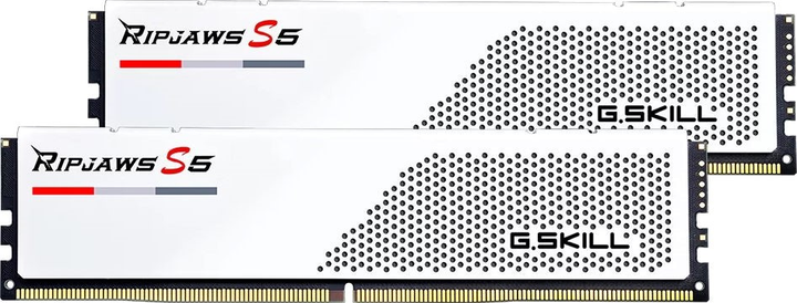 Pamięć RAM G.Skill DDR5-6000 65536MB PC5-48000 (Kit of 2x32768) Ripjaws S5 White (F5-6000J3040G32GX2-RS5W) - obraz 1