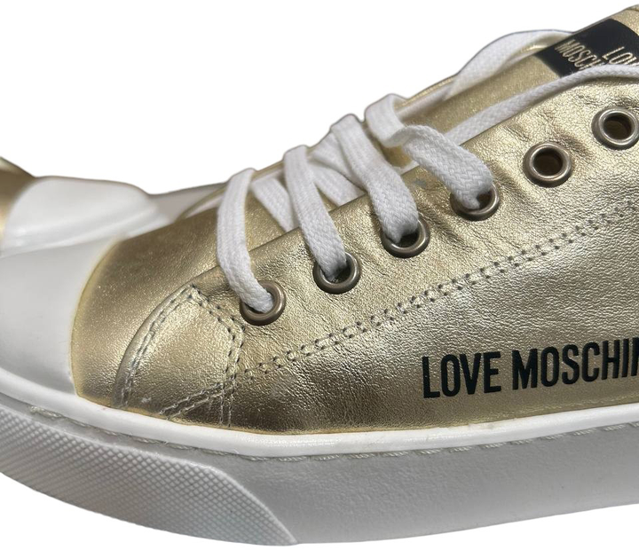 Trampki damskie skórzane do kostki Love Moschino JA15473G0EIF-0900 39 Złociste (8054400664081) (955555901050797) - Outlet - obraz 5