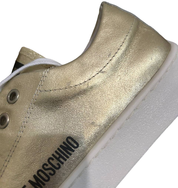 Trampki damskie skórzane do kostki Love Moschino JA15473G0EIF-0900 39 Złociste (8054400664081) (955555901050797) - Outlet - obraz 8