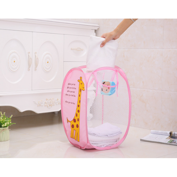 Оргнайзер для зберігання іграшок UKC Baby Play складана з боковою кишенею 30х48 см Рожева (00336-pink) - зображення 5