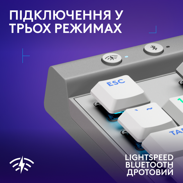 Клавіатура бездротова Logitech G515 Lightspeed White (920-012539) - зображення 5