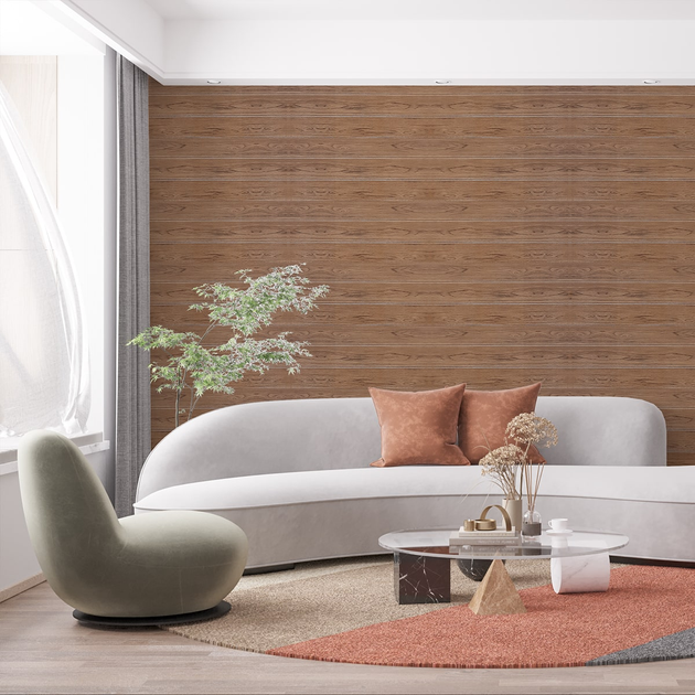Самоклеющаяся декоративная 3D панель под дерево светлый дуб в рулоне 3D Loft 2800x700x3мм - изображение 5