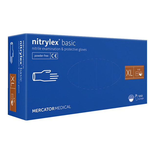 Перчатки Nitrylex Basic нитриловые XL 100 шт. Темно-синие/фиолетовые (004714) - изображение 1