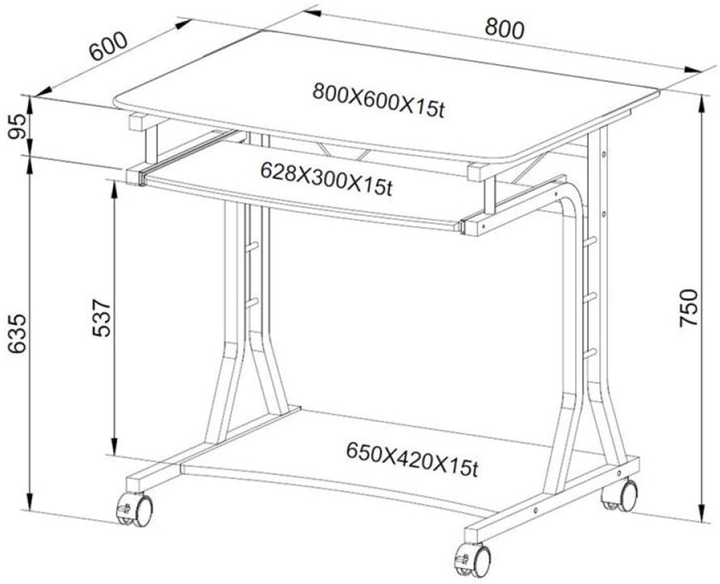 Комп'ютерний стіл TECHly Compact Desk (8057685305687) - зображення 3