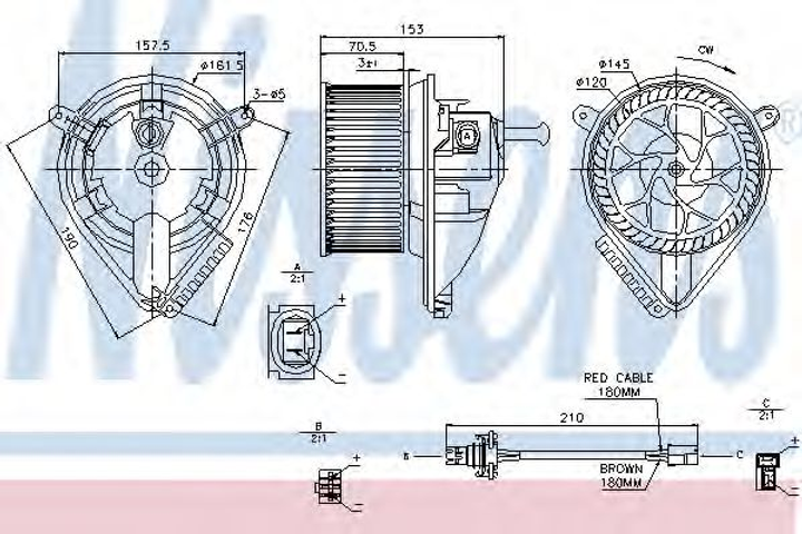 Вент.печки VW LT(96-)2.3 i(+)[OE 0018305608] Nissens (87039) - изображение 1