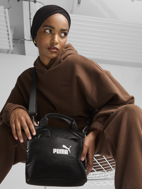 Спортивна сумка кросс-боди через плечо женская тканевая Puma Core Up Mini Tote Bag 09065301 Черная (4067981503742) - изображение 4