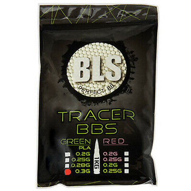 Страйкбольні кулі BLS 0.30G Traccer-Bio bbs Green 1 kg - изображение 1