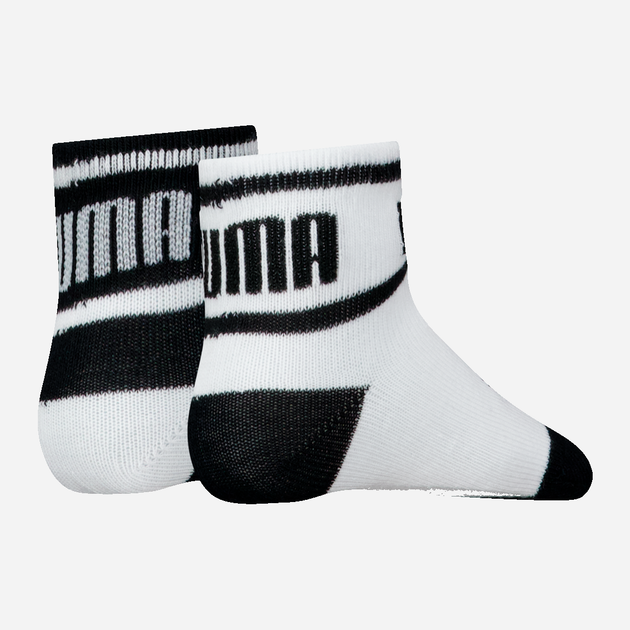 Набор детских носков хлопковых 2 пары Puma Baby Wording Sock 93837801 19-22 р Белый/Черный (8720245567909) - изображение 2