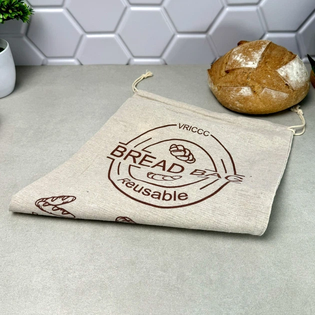 Мешочек для хлеба с завязками Bread Bag, Экомешочек для хлеба - изображение 3