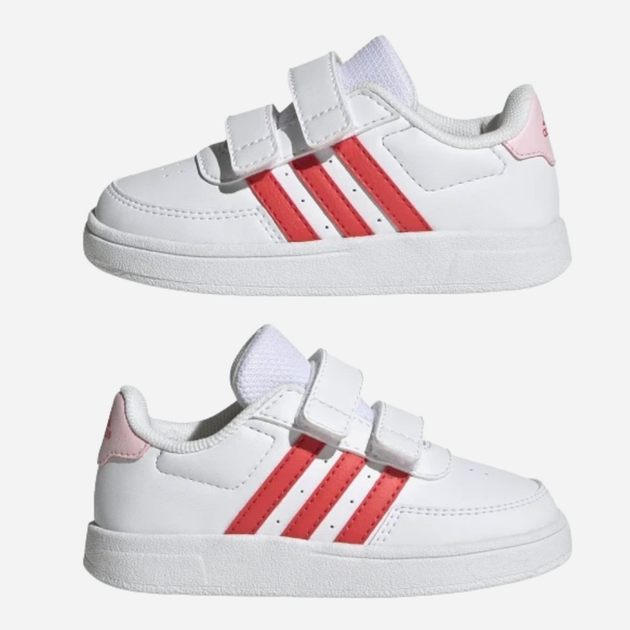 Sneakersy dziecięce dla dziewczynki na rzepy adidas Breaknet 2.0 CF I HP8974 27 Biały/Różowy (4066749940874) - obraz 5