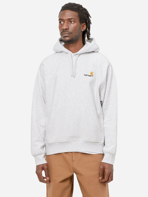 Худі чоловіче Carhartt WIP Hooded American Script I028279-482XX M Сіре (4064958113591) - зображення 1