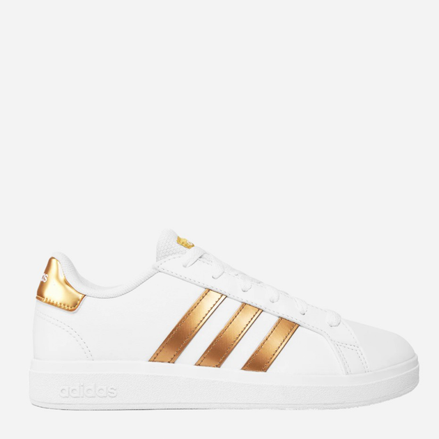 Підліткові кеди для дівчинк adidas Originals Court 2.0 K 38 (5US) Білий/Золотистий (4066748261956) - зображення 1