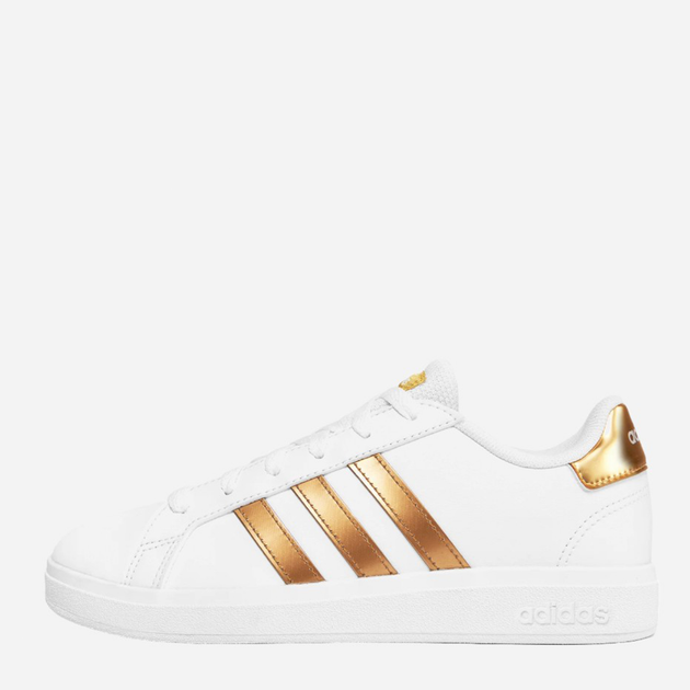 Підліткові кеди для дівчинк adidas Originals Court 2.0 K GY2578 36.5 (4US) Білий/Золотистий (4066748258277) - зображення 3