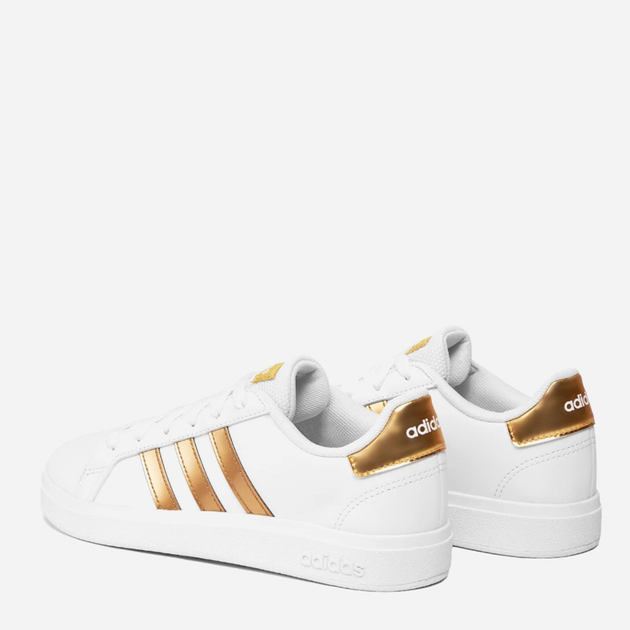 Підліткові кеди для дівчинк adidas Originals Court 2.0 K GY2578 39.5 (6US) Білий/Золотистий (4066748258321) - зображення 4