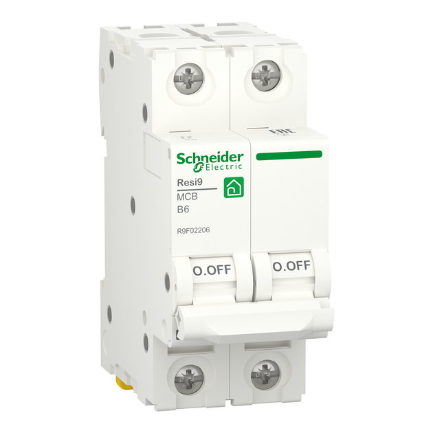 Автоматичний вимикач 2P 6А В Resi9 Schneider Electric R9F02206 - Фото 1 Автоматичний вимикач 2P 6А В Resi9 Schneider Electric R9F02206 - зображення 1