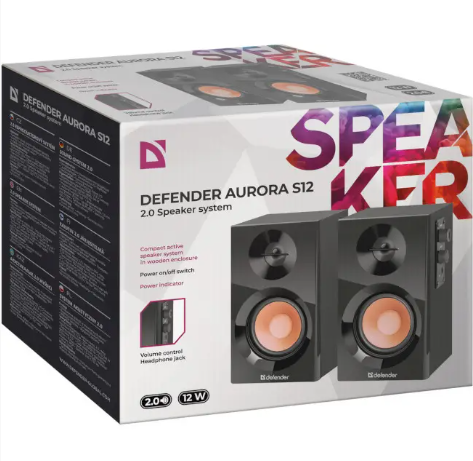 Компьютерние колонки Defender Aurora S12 2.0 10Вт RMS MDF Black (65415) - Фото 5 Компьютерние колонки Defender Aurora S12 2.0 10Вт RMS MDF Black (65415) - изображение 5