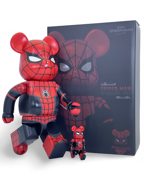 Статуэтка Bearbrick x Marvel x Spider-Man 400% & 100% 28 см 7 см