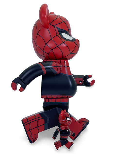 Статуэтка Bearbrick x Marvel x Spider-Man 400% & 100% 28 см 7 см