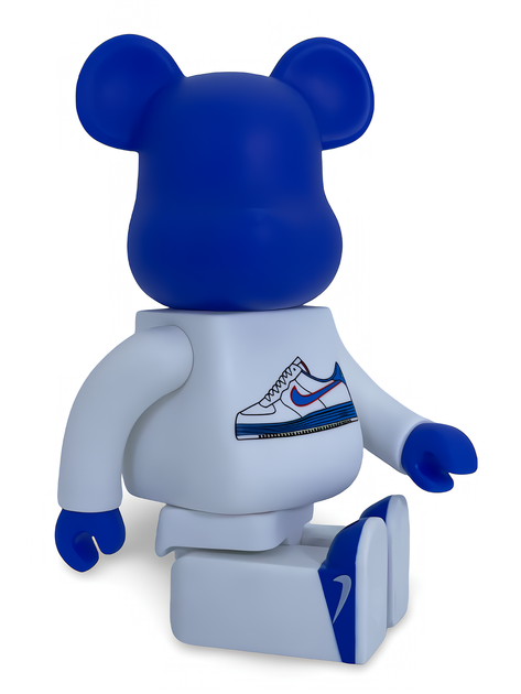 Статуетка Bearbrick x Nike Air Force 1 Blue 400% 28 см Medicom Toy Phil Knight - зображення 13