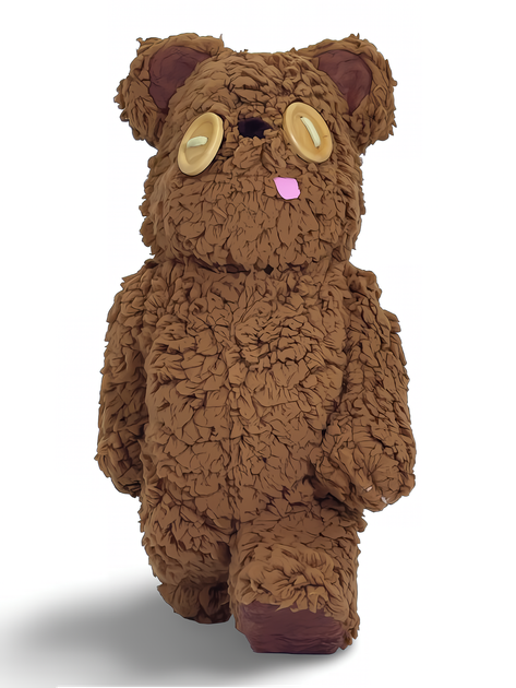 Статуетка Bearbrick x Tim from Minions 400% 28 см Medicom Toy Плюшевий ведмедик - зображення 12