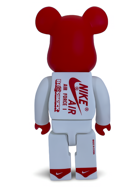 Статуетка Bearbrick x Nike Air Force 1 Red 400% 28 см Medicom Toy Phil Knight - зображення 10