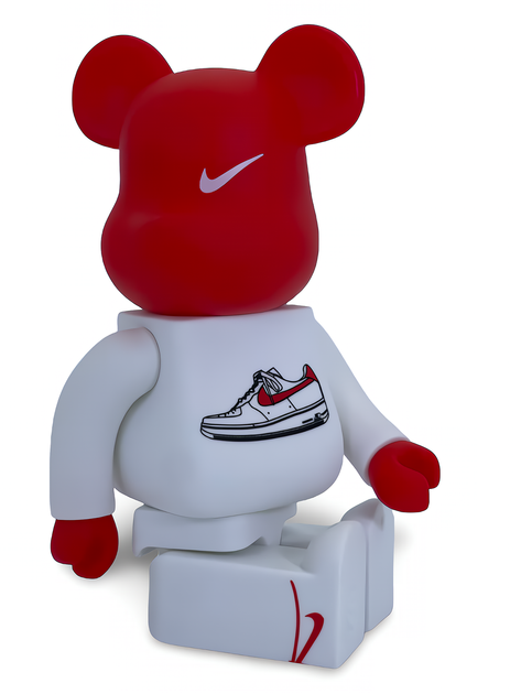 Статуетка Bearbrick x Nike Air Force 1 Red 400% 28 см Medicom Toy Phil Knight - зображення 13
