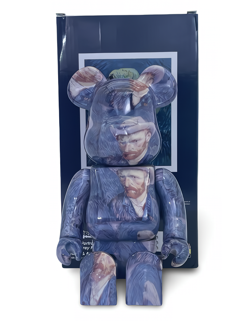 Статуэтка Bearbrick x Van Gogh Museum x Self Portrait 400% 28 см Medicom Toy Автопортрет - изображение 8
