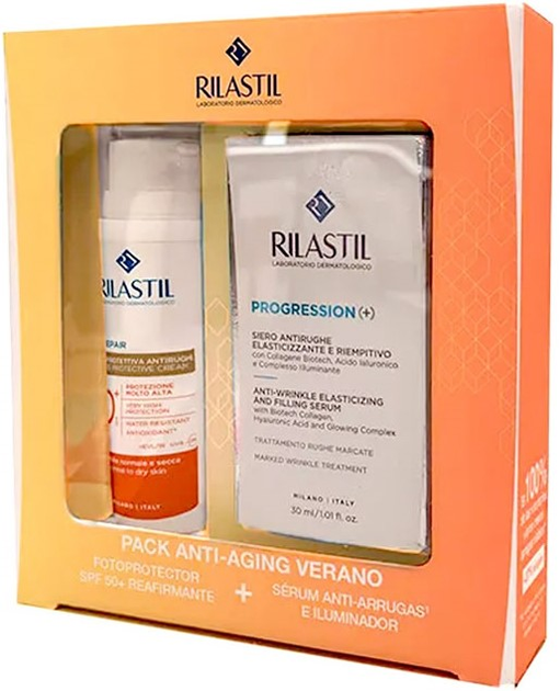 Zestaw do pielęgnacji twarzy Rilastil Age Repair Krem do twarzy SPF 50+ 50 ml + Serum 30 ml (8428749003854) - obraz 1