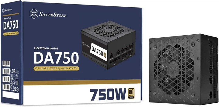 Блок питания SilverStone Decathlon (750W) 80+ Gold, 120мм, 1xMB, 24pin (20+4), 2xCPU 8pin (4+4), 6xMolex, 8xSATA, 4xPCIe 8pin (6+2), Fully modular (SST-DA750-G) - изображение 3