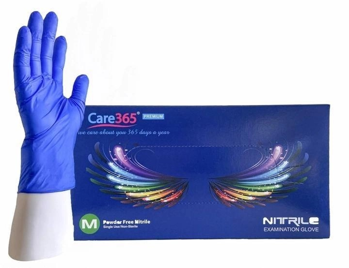 Нітрилові рукавички, розмір М. Care 365, блакитні - зображення 1