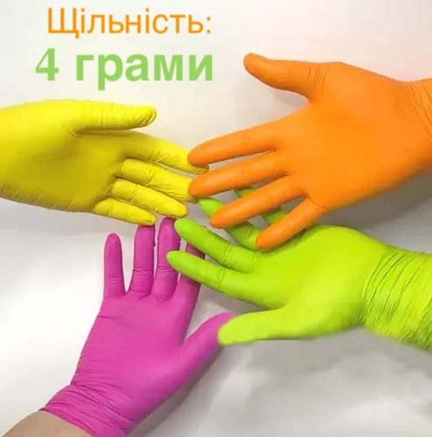 Перчатки нитриловые разноцветные (4 цвета) AMPri Style Tutti Frutti размер M, 100 шт - изображение 2