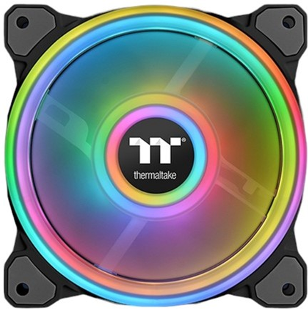 Набір вентиляторів Thermaltake Riing Quad 12 RGB Radiator Fan TT Premium Edition 3 Fan Pack Black (4713227521574) - зображення 2