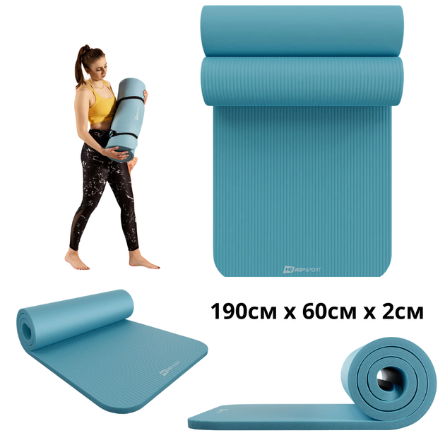 Коврик для йоги Hop-Sport HS-NB020GM NBR 2см светлый морской - Фото 1 Коврик для йоги Hop-Sport HS-NB020GM NBR 2см светлый морской - изображение 1