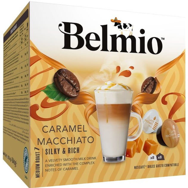 Кава в капсулах Dolce Gusto Belmio Latte Macchiato Caramel 16 капсул - Фото 1 Кава в капсулах Dolce Gusto Belmio Latte Macchiato Caramel 16 капсул - изображение 1