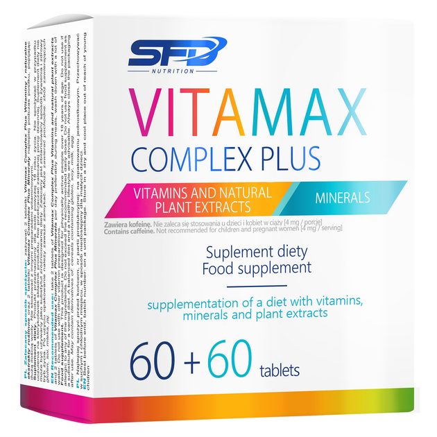 Комплекс вітамінів SFD Nutrition Vitamax Complex Plus 60 + 60 таблеток - Фото 1 Комплекс вітамінів SFD Nutrition Vitamax Complex Plus 60 + 60 таблеток - зображення 1