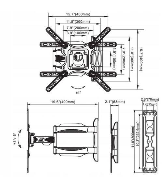 Кронштейн для телевізора Bass Polska BH 15552 32 - 55" (5902067622445) - зображення 4
