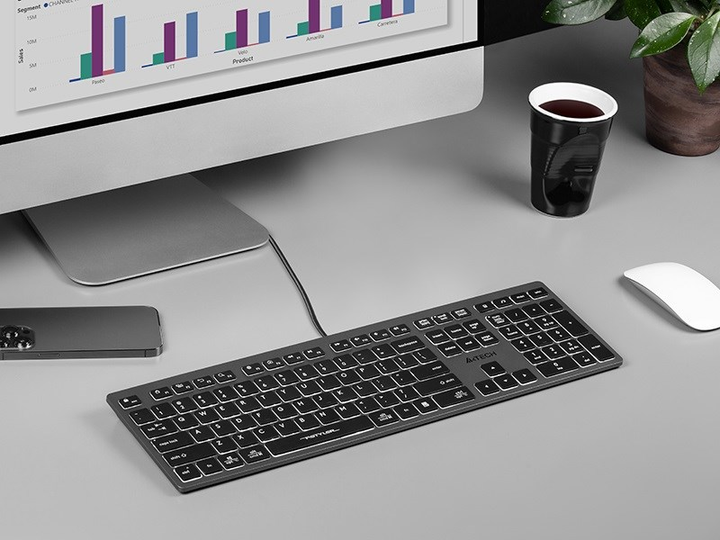Клавіатура дротова A4Tech Fstyler FX60H USB Grey White Backlit (A4TKLA47125) - зображення 8
