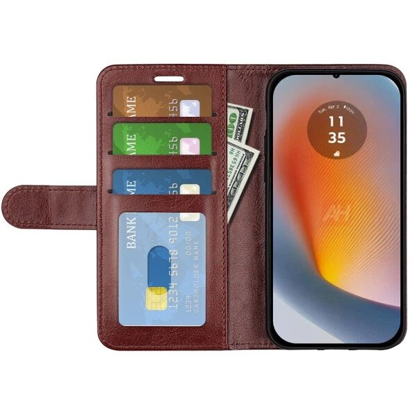 Класичний чохол-книжка Deexe Wallet Style для Motorola Edge 50 Fusion - Brown - Фото 2 Класичний чохол-книжка Deexe Wallet Style для Motorola Edge 50 Fusion - Brown - зображення 2