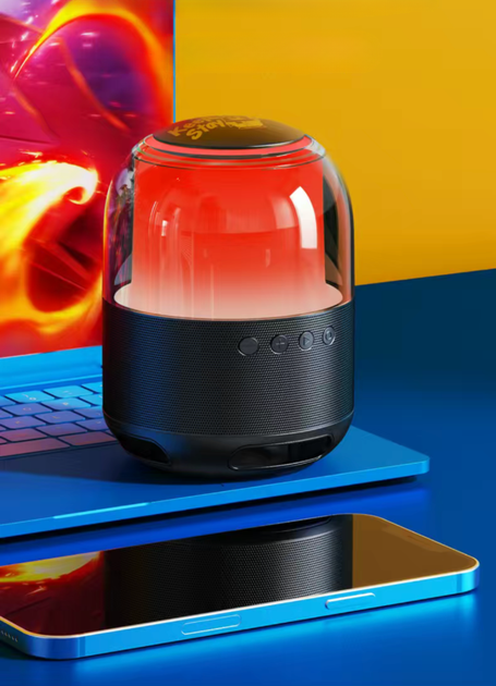 Смарт Bluetooth 5.3 колонка QQfamily QS-S1 QQ, портативная беспроводная с RGB-подсветкой, 2000 мАч - изображение 5