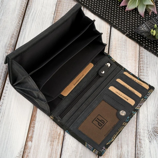 Гаманець жіночий шкіряний Paolo Peruzzi T-09 Чорний з різнокольоровим (5905567203947) - зображення 3