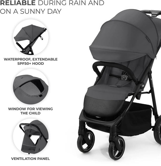 Прогулочная коляска Kinderkraft Trig 3 Granite Grey (KSTRIG03GRY0000) (5902533924844) - изображение 4