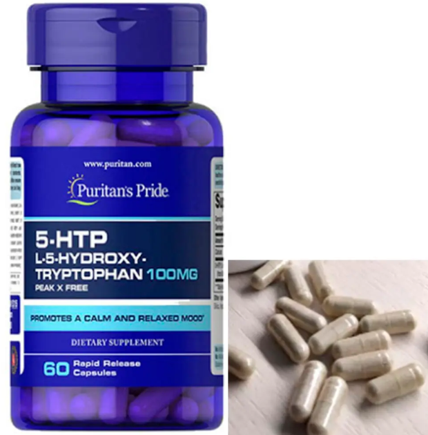 5-гідроксітріптофан Puritan's Pride 5-HTP 100 mg 60 капс - зображення 2