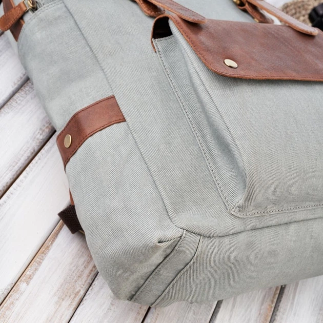 Рюкзак чоловічий тканинний вміщує формат А4 Paolo Peruzzi SI-03-BU Сірий (5905567205354) - зображення 5