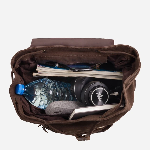 Рюкзак чоловічий тканинний вміщує формат А4 Paolo Peruzzi T-24-BR Коричневий (5904365073431) - зображення 5