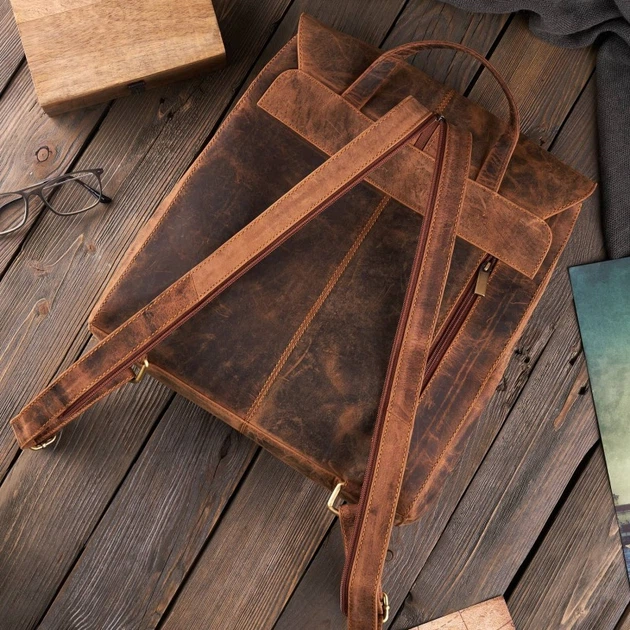 Plecak damski skórzany A4 Paolo Peruzzi T-72-HBR Brązowy (5904365079372) - obraz 5