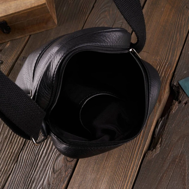 Сумка-планшет через плече чоловіча з натуральної шкіри Paolo Peruzzi T-75-BL Чорна (5904365079426) - зображення 3