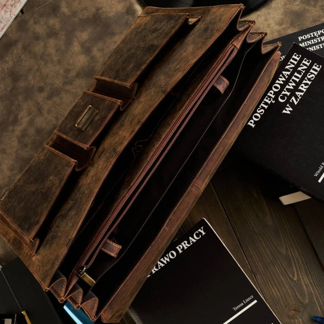 Сумка-портфель чоловіча з натуральної шкіри Paolo Peruzzi T-80-HBR Коричнева (5905567200151) - зображення 3